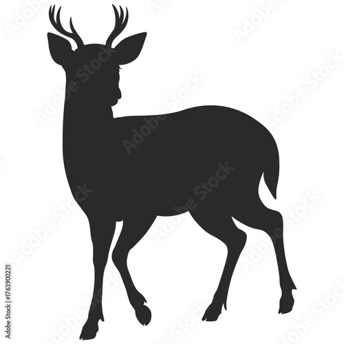 Deer Silhouette Flat Design 