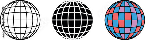 Global Connectivity and Interconnection Three Globes with Lines Representing Network Connections and Worldwide Communication