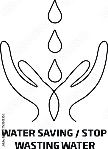 Water saving or stop wasting water vector isolated on a white background