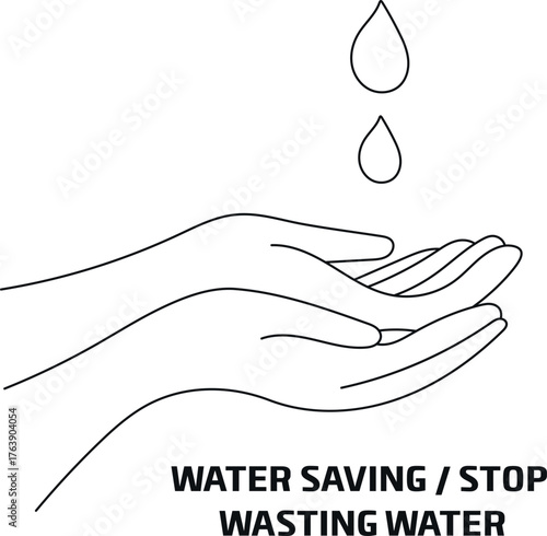 Water saving or stop wasting water vector isolated on a white background
