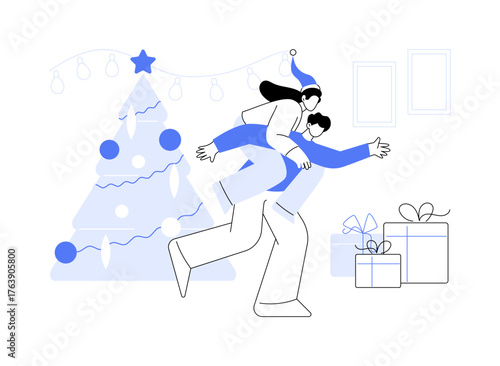 Christmas fun isolated cartoon vector illustrations.