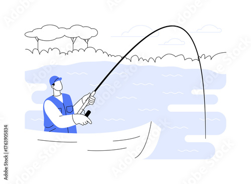 Sweetwater fishing isolated cartoon vector illustrations.