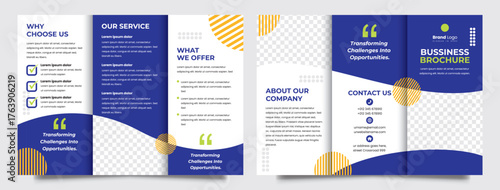 Business Tri Fold Brochure Template Corporate Marketing Design, Professional business tri fold brochure template for corporate and company marketing