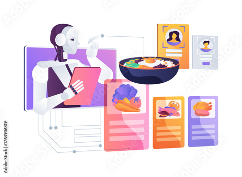 AI-Smart Consumer Dietary Trend Analysis abstract concept vector illustration.