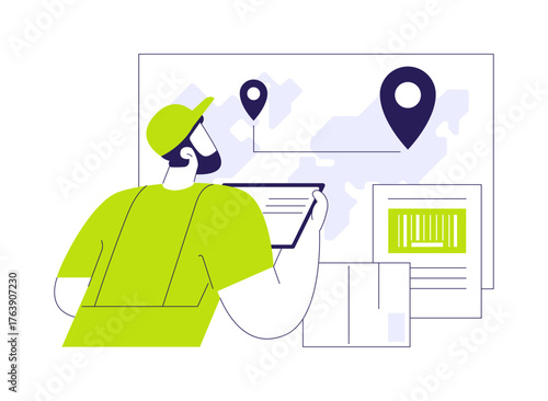 Order tracking abstract concept vector illustration.