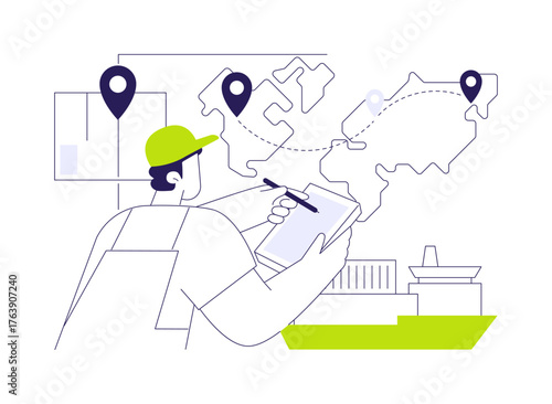 Freight forwarder abstract concept vector illustration.