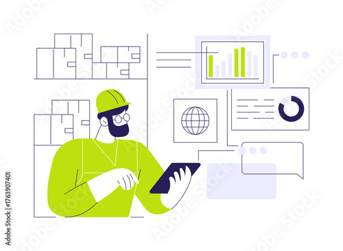 Big data in retail abstract concept vector illustration.