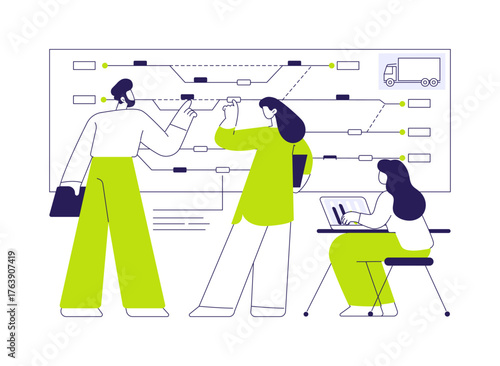 Big data in transportation abstract concept vector illustration.