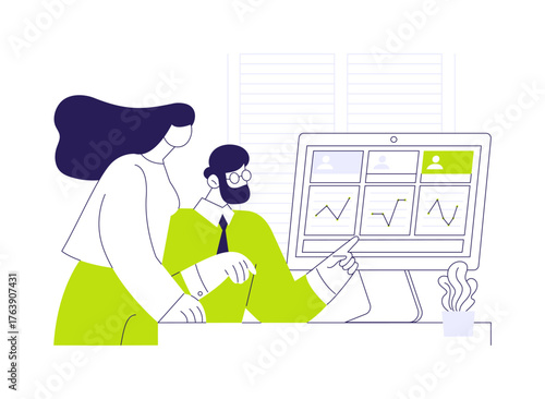 Data collection software abstract concept vector illustration.
