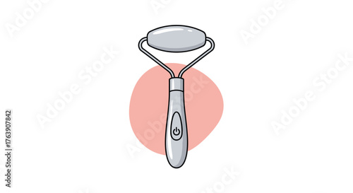Facial massager tool for skincare routine and beauty treatment.