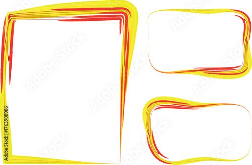 yellow red colorful decorative painting frames set