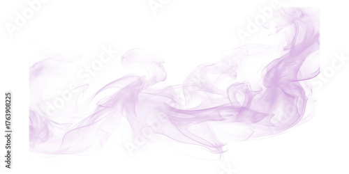 Ethereal purple smoke abstract design on black canvas flowing vapor art dreamy cloud effect
