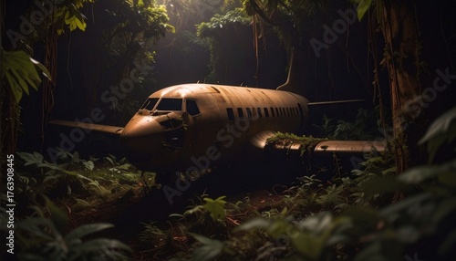 Flugzeugwrack  im Urwald