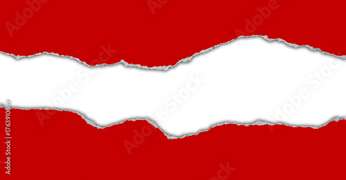Wallpaper Mural Torn red paper on white Torontodigital.ca