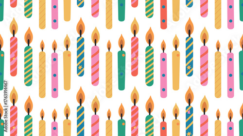 Colorful birthday candles pattern background for celebration party and happy birthday wishes