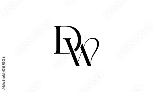 DW initial letters, monogram logo