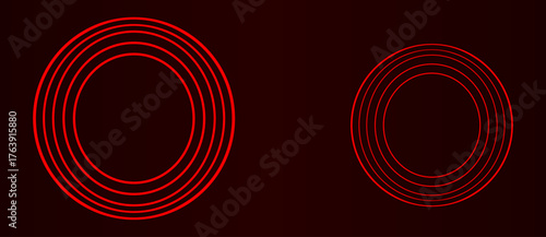 Abstract concentric red circles representing connection and focus with deep burgundy background perfect for modern designs and tech visuals creating a visually intriguing pattern