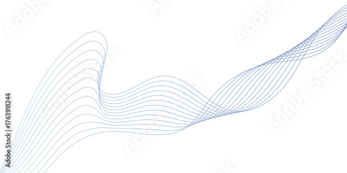 Digital frequency track equalizer. Modern Abstract Glowing Soft Grey Wave Lines on a White Background. Abstract background with business lines. Tech grey abstract wave digital element for design.