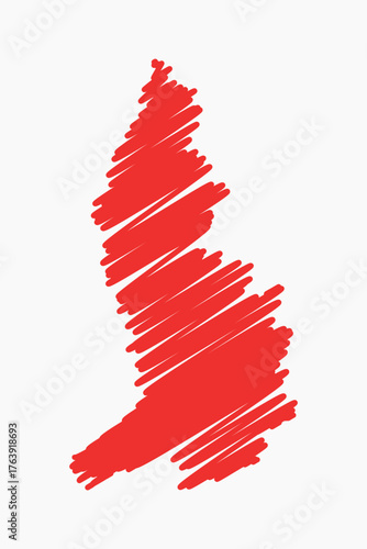 Vector graphic artwork suitable for print and web containing flat detailed map of LIECHTENSTEIN