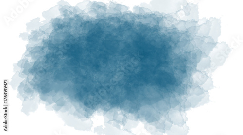 Abstract glowing blue nebula digital art with cosmic swirls and celestial energy isolated on transparent background