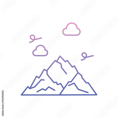 Mountains icon clean and modern vector illustration