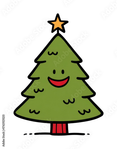 Wallpaper Mural PNG Smiling Christmas tree illustration. Torontodigital.ca