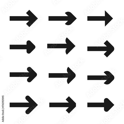 Set of Different Arrow Templates for Icons, Websites, and Infographic Design Projects