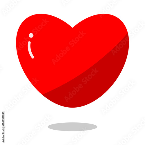 Big Fluffy Heart Floating Illustration for Romantic, Valentine, and Love-Themed Designs
