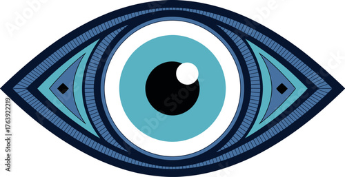 Evil eye vector graphic design blue eye protection amulet nazar symbol turkish culture