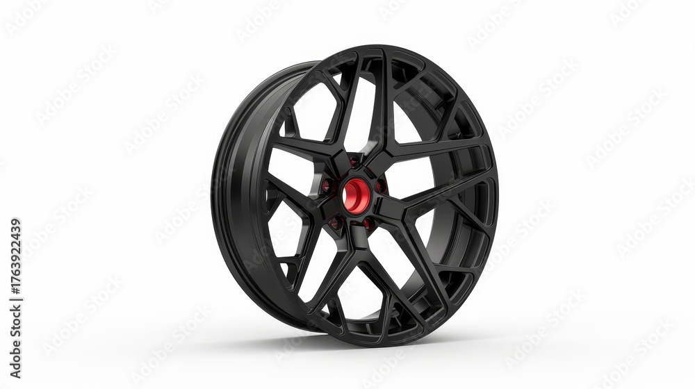 Obraz premium 3d rendered car wheels isolated on a clean white background for automotive design showcase