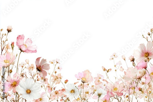 Beautiful Arrangement of Pink and White Flowers in a Fresh Spring Bouquet