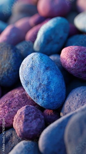 Colorful Pebbles Scattered on a Beach During Sunset by the Ocean