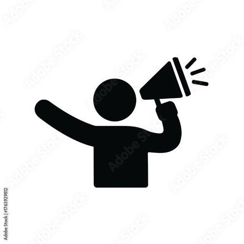 Announcement Icon - Person Holding Megaphone