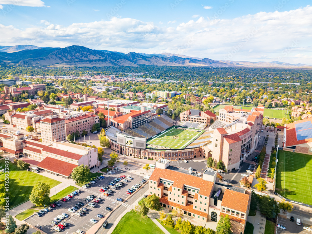 Naklejka premium Folsom Field on the University of Colorado campus is home to the Colorado Buffaloes football team.