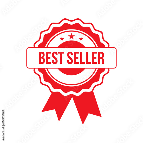 A vibrant red emblem declaring Best Seller, exuding a sense of quality, trust, and prominence. It's a clear symbol of top-tier products, perfect for marketing and branding efforts.