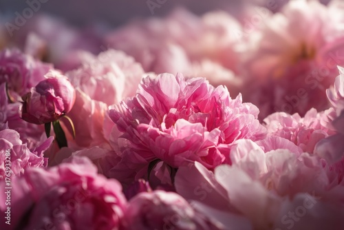 Colorful Peonies Bloom in a Vibrant Floral Display During Spring in a Garden ...