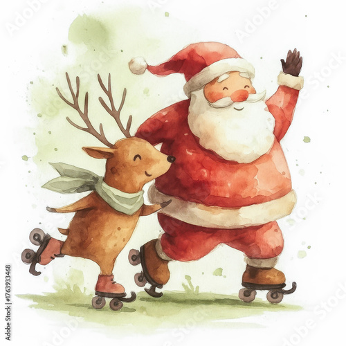 santa claus and reindeer