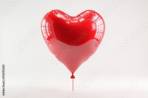 Heart-shaped Balloon Floating Against a Light Background in a Joyful Celebrat...