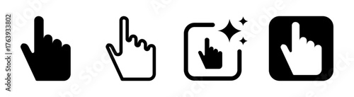 Finger pointer icon symbolizing clicks and interaction, perfect for clickable elements, web design, and user interface navigation. High-quality transparent PNG vector illustration for digital projects