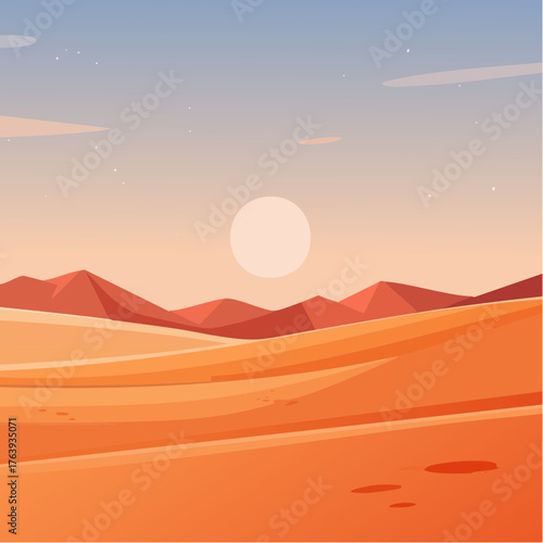 A la surface de Mars, ou d'une autre planète inconnue, teinte orangée, point de vue