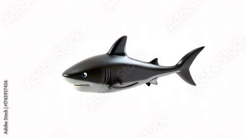 Wallpaper Mural A sleek and stylized 3D shark model swimming against a plain background. Torontodigital.ca