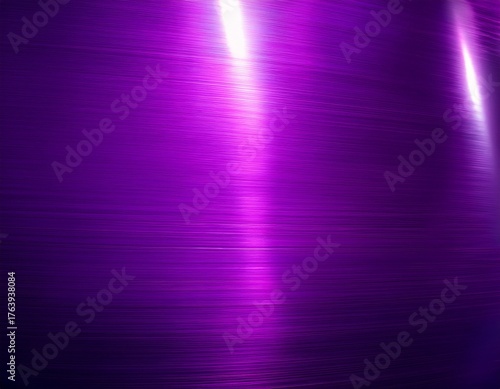 close up of a shiny purple metal plate with smooth texture and bright light reflection on surface