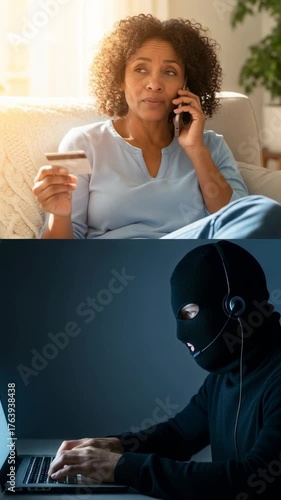 Phone Scam Social Engineering Concept – Online Fraud and Data Theft