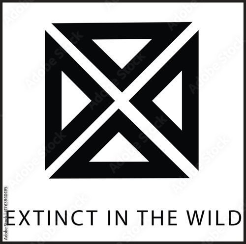Minimal Extinct in the Wild Symbol Vector Icon for Wildlife Conservation Awareness