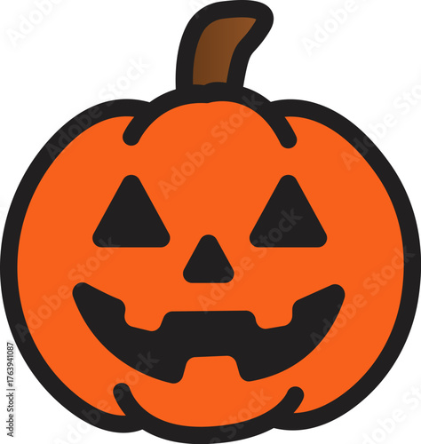 Jackolantern pumpkin suitable for halloweenthemed designs. Perfect for greeting cards, party invitations, social media posts, and decorations.