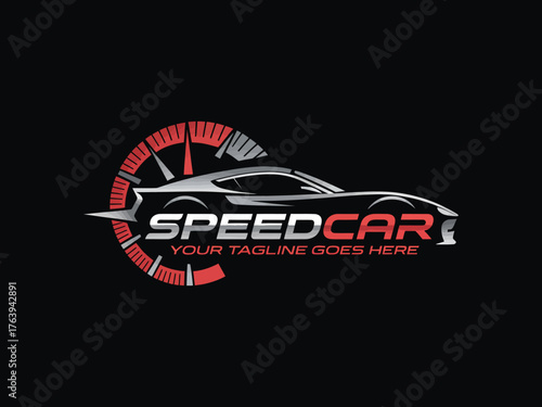 Automotive logo design vector illustration. Car logo vector. Speed racing car logo vector