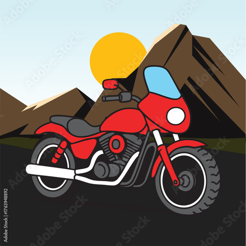 Cruiser Adventure Bike Vector