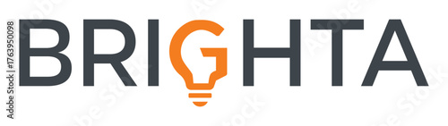 Brighta modern logo design with creative light bulb letter G, minimalist innovation concept on white background