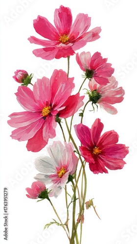 Beautiful Pink and White Flowers Arranged in a Delicate Artistic Composition