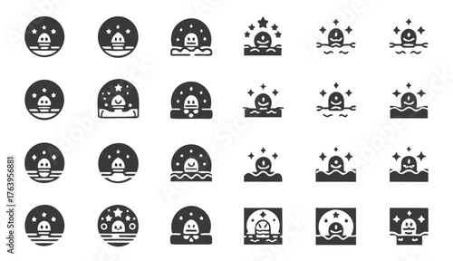 Cute Halloween Icons: Ghostly Scenes, Stars, and Sparkles for Crafts, Decor, and Designs – 2025 Seasonal Collection